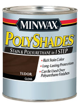 Minwax PolyShades 61460444 Wood Stain and Polyurethane, Gloss, Tudor, Liquid, 1 qt, Can